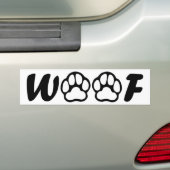 "Woof"のバンパーステッカー バンパーステッカー (車上)