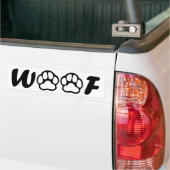 "Woof"のバンパーステッカー バンパーステッカー (トラック上)