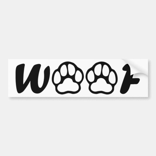 "Woof"のバンパーステッカー バンパーステッカー (正面)