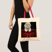 "Woof"の小犬のトートのbag* トートバッグ (正面(商品))