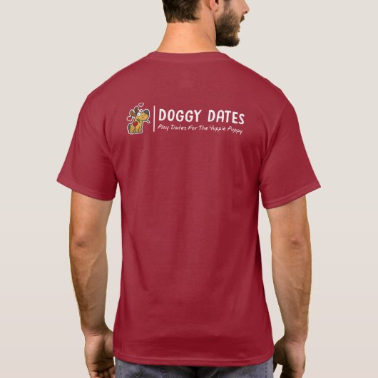 Woof -小犬の日付で私がありました tシャツ (裏面)