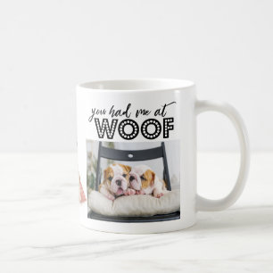 Woof 犬の写真のコラージュで私がありました コーヒーマグカップ