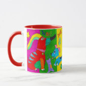 "Woof! Bark!" Colorful Dog Mug マグカップ (左)