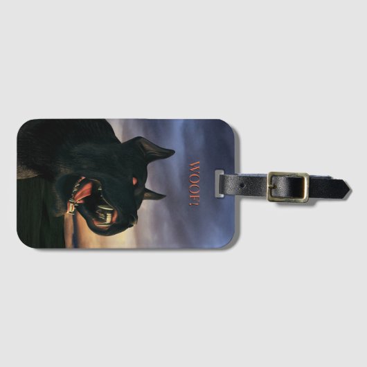 Woof! Big, black dog ラゲッジタグ (正面横)