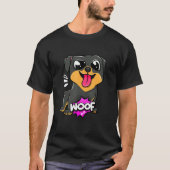 Woof Dog Design Cute and Funny Tシャツ (正面)