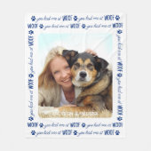 WOOF Dog Loverの写真パーソナライズされたを撮った フリースブランケット (正面)