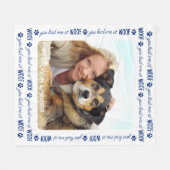 WOOF Dog Loverの写真パーソナライズされたを撮った フリースブランケット (正面(横))