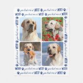 WOOF Dog Lover 4の写真パーソナライズされたを見に行った フリースブランケット (正面)