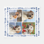 WOOF Dog Lover 4の写真パーソナライズされたを見に行った フリースブランケット (正面(横))