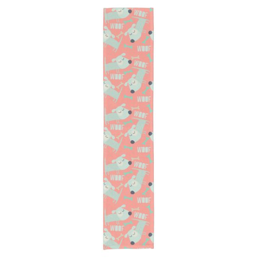 Woof Dogs and Bones ショートテーブルランナー (正面)