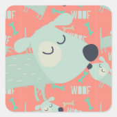 Woof Dogs and Bones スクエアシール (正面)