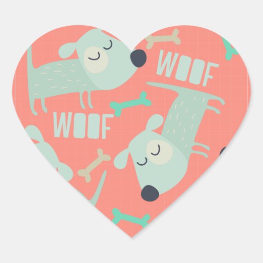 Woof Dogs and Bones ハートシール (正面)