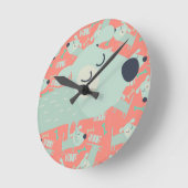 Woof Dogs and Bones ラウンド壁時計 (傾斜)