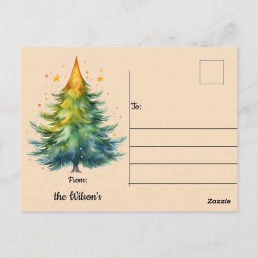Woof-masメリードッグボーイツリークリスマスポストカード ポストカード (裏面)