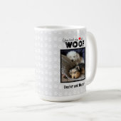 Woof Photo Dogで私のハートを名前をカスタムするした コーヒーマグカップ (正面右)