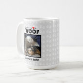 Woof Photo Dogで私のハートを名前をカスタムするした コーヒーマグカップ (正面左)