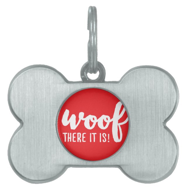 Woof there it - K9引用文有名な犬の引用文Sas ペットネームタグ (正面)