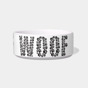 "WOOF WOOF WOOF"の平均は私を食べ物を与えます! 陶磁器媒体 ボウル