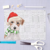 Woof Word ArtとChristmas Jack Russell Dog 薄葉紙 (クラフト)