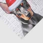 Woof Word Art and Christmas Doberman Pinscher Dog 薄葉紙 (詳細)