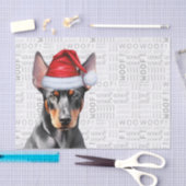 Woof Word Art and Christmas Doberman Pinscher Dog 薄葉紙 (クラフト)