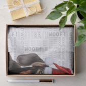 Woof Word Art and Christmas Smooth Dachshund Dog 薄葉紙 (ギフト)