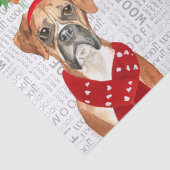 Woof Wordsとクリスマスボクサー犬の恋人の休日 薄葉紙 (詳細)