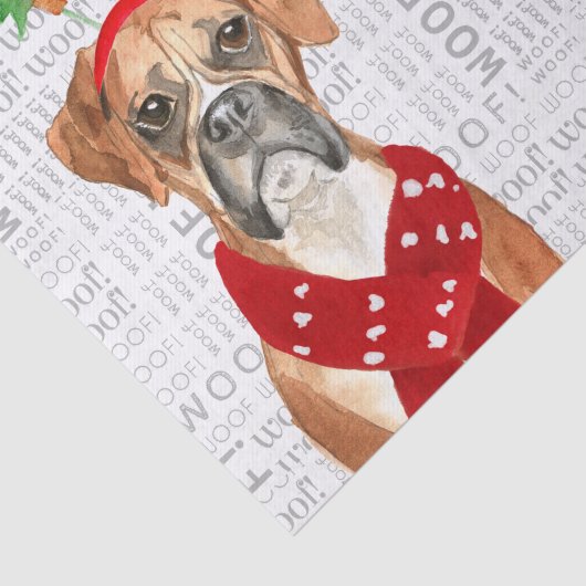 Woof Wordsとクリスマスボクサー犬の恋人の休日 薄葉紙 (詳細)
