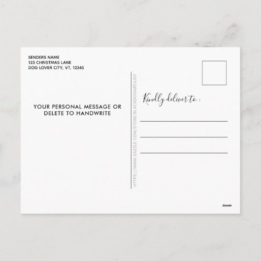 Woof Youメリークリスマスカスタムかわいいペットドッグ写真 シーズンポストカード (裏面)