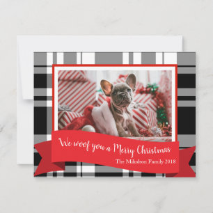 Woof You a Merry Christmas Pet Photo シーズンカード
