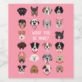 Woof You Be Mine Dog顔 ワインラベル (シングルラベル)