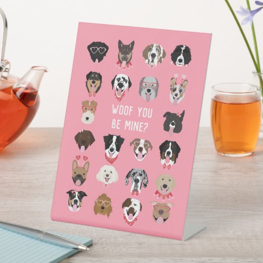 Woof You Be Mine Dog顔 台座サイン (インサイチュ)