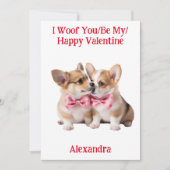 Woof You/Be My/Happy Valentine Corgi シーズンカード (正面)