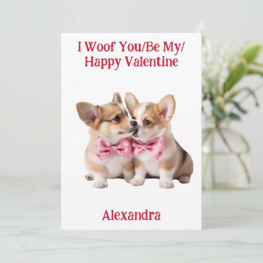 Woof You/Be My/Happy Valentine Corgi シーズンカード (スタンド正面)
