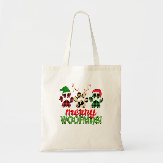 WOOFMASドッグメリーポークリスマスバッファロー トートバッグ (正面)