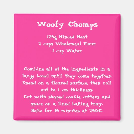 Woofy Chompsレシピマグネットカラー マグネット (正面)