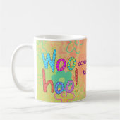 Woohooおめでとう名グラフィックパーソナライズされたー コーヒーマグカップ (左)