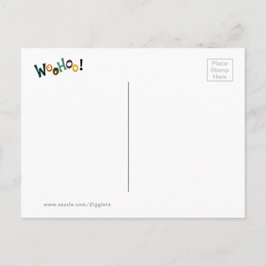 Woohooのようなおもしろい懇親会パーティー日付を保存 案内ポストカード (裏面)