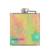 WooHooパーティー時間名パーソナライズされた語 フラスク (裏面)