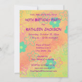 WooHooワードアートオレンジ40th誕生日招待状 招待状 (裏面)