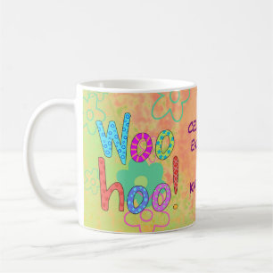 Woohoo日の一流のパーソナライズなグラフィックを祝って下さい コーヒーマグカップ
