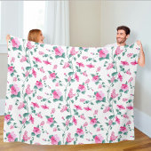 wool blanket, floral print blanket, pink blanket フリースブランケット