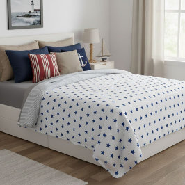 Wool blanket with blue stars, living room throw フリースブランケット