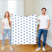 Wool blanket with blue stars, living room throw フリースブランケット