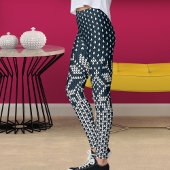 Wool Knitted Christmas And New Year Flower Pattern レギンス