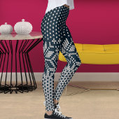 Wool Knitted Christmas And New Year Flower Pattern レギンス