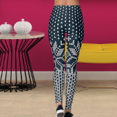 Wool Knitted Christmas And New Year Flower Pattern レギンス