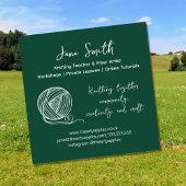 wool Knitting Teacher Business Card | Wool Yarn スクエア名刺