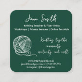 wool Knitting Teacher Business Card | Wool Yarn スクエア名刺 (正面)