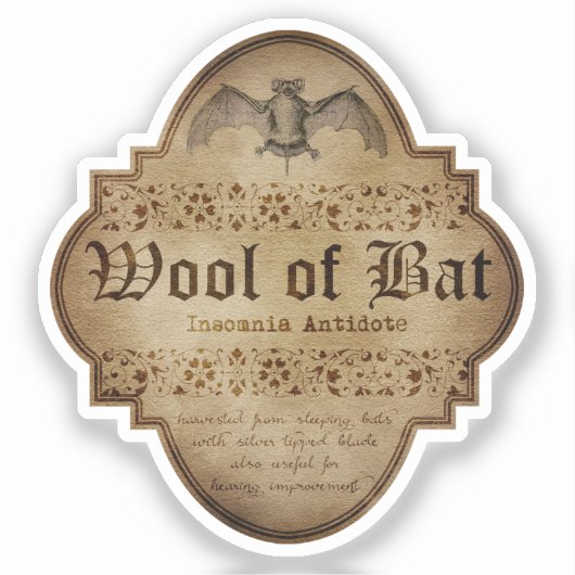 Woolf of Bat Apothecary DC シール (正面)